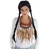Image de collier indien double plumes adulte - chaks 11255