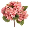 Image de bouquet 5 branches hortensia artificiel 41cm rose - chaks 11872