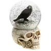 Image de boule à neige tête mort corbeau resine 12.6x15.6cm - chaks 12104