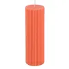 Image de bougie pilier cire cannelée 15x5cm 30h tangerine - générique 13293-17