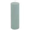 Image de bougie pilier cire cannelée 15x5cm 30h vert sauge - générique 13293-120
