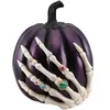 Image de citrouille résine déco main squelette 27cm violet - générique 13723