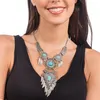 Image de collier de festival bohème ethnique perles bleues - générique 14094