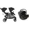 Image de Poussette DUO EVALITE double + I-SNUG 2 Shale - JOIE - Noir