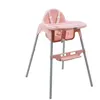 Image de Chaise haute bébé, enfant, réglable hauteur et tablette - Délice Rose