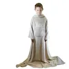 Image de Plaid intégral manches et poche - Enfant ou adulte jusqu'à 1.65m 160x120cm -Beige- Vivezen