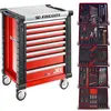 Image de Facom, Clé à douille + douilles, Chariot à outils 8 tiroirs m3, avec 5 tiroirs garnis de mousse, rouge - JETCMM175BNL