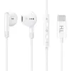 Image de Écouteurs Filaires USB-C Intra-auriculaires Son Clair Micro Télécommande Blanc