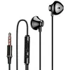 Image de Écouteurs Nylon Tressé Intra-auriculaires Jack 3.5mm Kit mains libres LinQ Noir