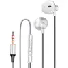 Image de Écouteurs Nylon Tressé Intra-auriculaires Jack 3.5mm Kit mains libres LinQ Blanc