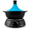 Image de Tajine électrique Avec Pot En Terre Cuite Kjine_3 Bleu Kitchencook