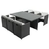 Image de Salon de jardin CONCEPT USINE 6 pieces polyethylene gris 180.0 x 115.0 x 73 cm 6 personnes
