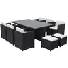 Image de Salon de jardin CONCEPT USINE polyethylene noir 10 pieces 180.0 x 115 x 73.0 10 personnes