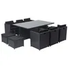 Image de Salon de jardin CONCEPT USINE noir 10 personnes 10 pieces 115 x 115 cm polyethylene