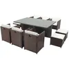 Image de Table et chaises 10 places encastrables résine marron-blanc MIAMI CONCEPT USINE