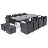 Image de Salon de jardin CONCEPT USINE polyethylene noir 12 pieces 235.0 x 115 x 73 12 personnes