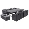 Image de Salon de jardin CONCEPT USINE polyethylene gris 12 pieces 235.0 x 115 x 73 cm 12 personnes