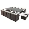 Image de Table et chaises 12 places encastrables résine marron-blanc MIAMI CONCEPT USINE