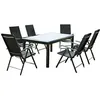Image de Salon de jardin CONCEPT USINE gris 7 pieces aluminium 160.0 x 100.0 x 75.0 cm 6 personnes
