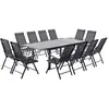 Image de Table de jardin et 12 chaises en aluminium gris RAVENNE CONCEPT USINE