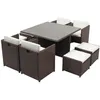 Image de Salon de jardin CONCEPT USINE polyethylene marron 8 pieces 8 personnes