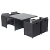 Image de Salon de jardin CONCEPT USINE 4 pieces 4 personnes noir 115.0 x 115 cm polyethylene