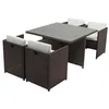 Image de Table et chaises 4 places encastrables résine marron-blanc MIAMI CONCEPT USINE