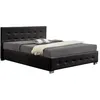 Image de Stucture de lit avec coffre de rangement 140 x 190 cm noir NEWINGTON CONCEPT USINE