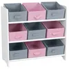 Image de Urban Living - Meuble de rangement enfant 9 Paniers Girl - 63 x H. 59,5 cm - Rose
