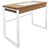Image de The Home Deco Factory - Bureau en métal et MDF - L. 100 x H. 74 cm - Blanc et Beige