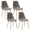 Image de Toilinux - Lot de 4 - Chaise design scandinave Roka - Taupe
