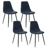 Image de Toilinux - Lot de 4 - Chaise Nokas - Pied en métal - Bleu navy