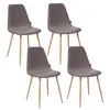 Image de Toilinux - Lot de 4 - Chaise design scandinave Roka - Gris foncé