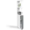 Image de Meuble WC étagère WILLY bois 2 portes blanc et gris