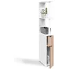 Image de Meuble WC étagère WILLY bois 2 portes blanc et hêtre