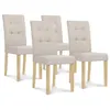 Image de Lot de 4 chaise id market en bois non empilable non pliable H. 94 cm interieur beige