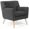 Image de Fauteuil scandinave LIV en tissu gris anthracite