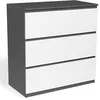 Image de Commode 3 tiroirs TOMI 78 cm bois gris et blanc