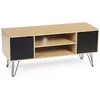 Image de Meuble TV 113 cm vintage NOEMI pied épingle bois portes noires