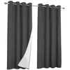 Image de Lot de 2 rideaux thermiques gris anthracite 135x240 cm