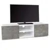 Image de Meuble TV 113 cm ELI blanc portes effet béton