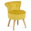 Image de Fauteuil crapaud en velours jaune