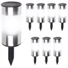 Image de Lot de 8 bornes solaires design inox 2 en 1