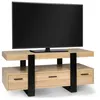 Image de Meuble Tv 116cm Salon Salle à Manger 3 Rangements Design Industriel bois et noir