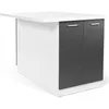Image de Ilot central IVO 120 cm blanc et gris avec plan de travail