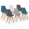 Image de Lot de 6 chaise de bureau id market interieur non empilable non pliable en bois H. 80 cm bleu