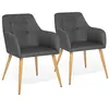 Image de Lot de 2 chaises de salle à manger scandinaves, fauteuils de table DANIA gris