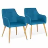 Image de Lot de 2 chaises de salle à manger scandinaves, fauteuils de table DANIA bleu canard