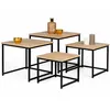 Image de Lot de 4 tables basses gigognes DETROIT 35/40/45/50 design industriel