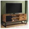 Image de Meuble tv chicago 2 tiroirs avec placard design industriel